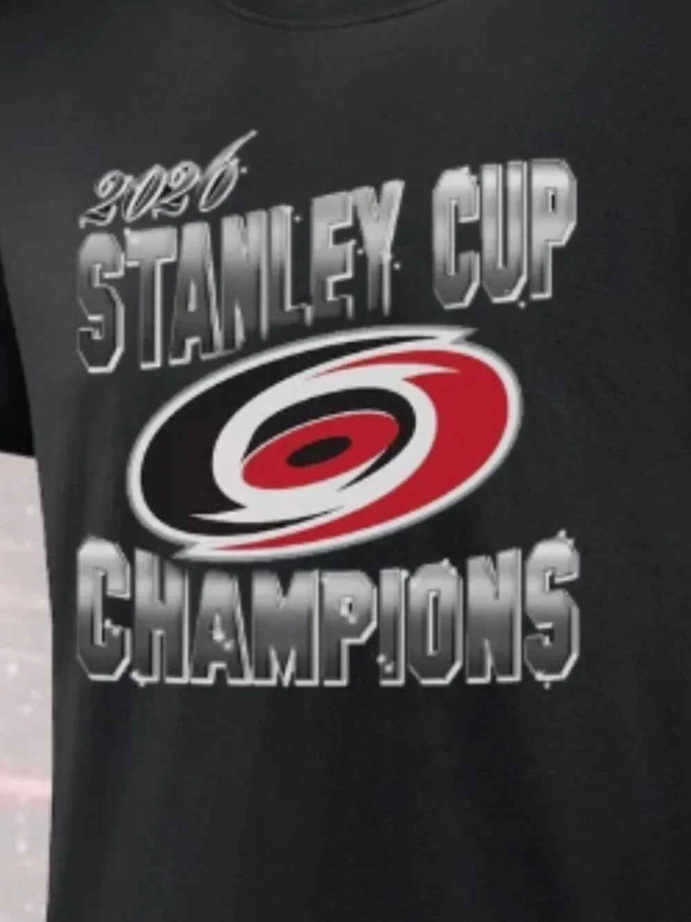 Carolina 2026 Stanley Cup Champions Hockey Graphic Black T-Shirt